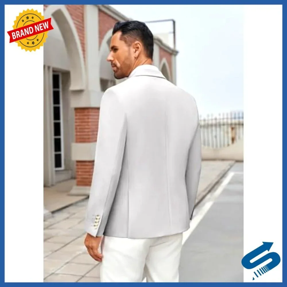 Lightweight Regular Fit Blazer Sport Coat Two Button Casual Business Jacket